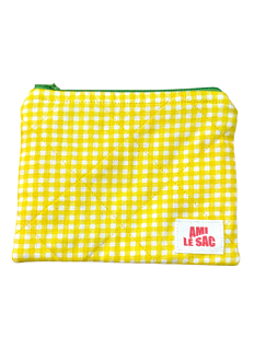 Мини-кошелёк ручной работы, жёлтая мелкая клетка