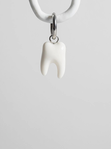 Моносерьга Pet Polly Pocket «Зубик», полимерная глина, фото 2.