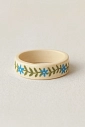 Кольцо Боттери керамика в голубой цветочек, керамика, превью фото 1