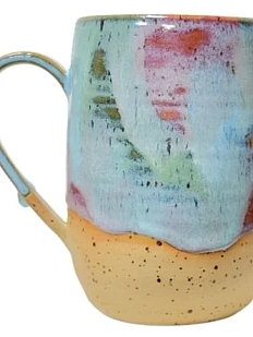 Кружка ручной работы «Лесная», розово-голубая, керамика, 500 мл