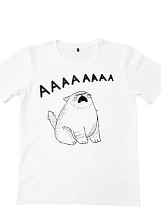 Футболка Barking Store «Кот АААА», S жен., белый