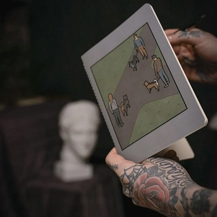 Блокнот с сиба-ину Barking Store Gudim «Meeting», А5, 40 листов, серый, фото 4.