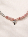 Цепь с розовым кварцем и подвеской «Сердечко» Migette, превью фото 3