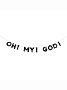 Бумажная гирлянда из букв Tak.sebe.prazdnik «OH! MY! GOD!», чёрная, картон, 240 г/м², превью фото 1