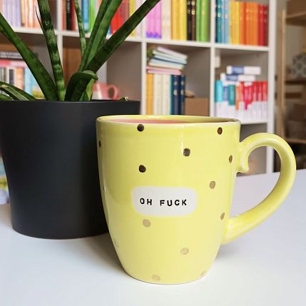 Кружка ручной работы NF ceramics «Ох б**/Oh f**k», керамика, 400 мл, фото 4.