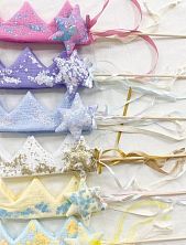 Корона бархатная «Воссияй», ночь серебристая