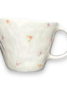 Кружка ручной работы «Мелкие цветочки», розовая, керамика, 400 мл