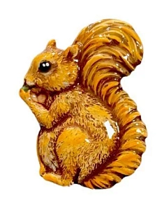 Брошь ручной работы Elizabeth Madar Белочка, коричневая, керамика