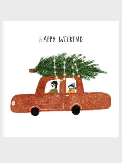 3D Стикер на телефон с машинкой «Happy weekend», фото 1.