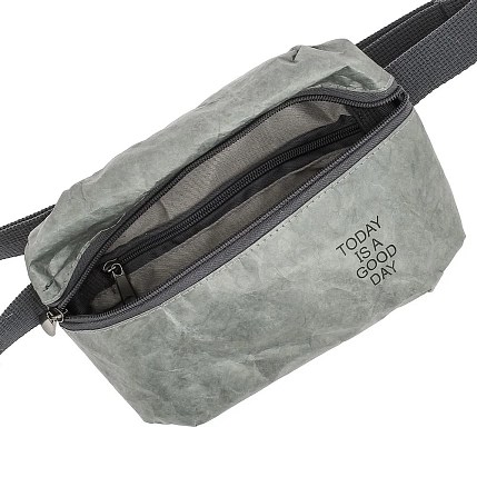 Поясная сумка Ranzel Bags «Dirox Gray», тайвек, серая, фото 3.