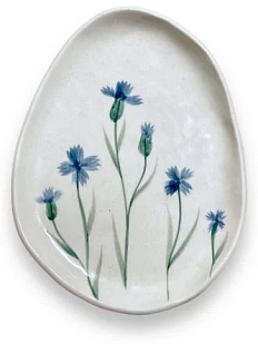 Блюдце ручной работы Верба керамика Васильки, керамика, 14 см