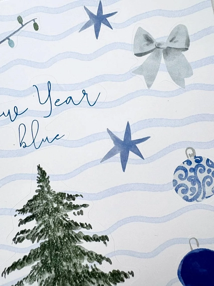 Стикерпак DARI DARI на Новый год «New Year blue», А5, фото 2.