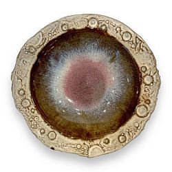 Тарелка с бортиками ручной работы «Луна», бежево-розовая, керамика, 21,5 см