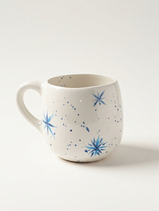 Кружка ручной работы круглая «Снежинки», керамика 500 мл