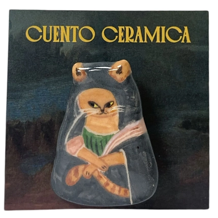 Брошь ручной работы Алиса Меренфельд Котики. Мадонна Литта, керамика, фото 1.