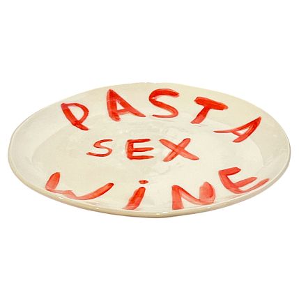 Тарелка ручной работы «Pasta Sex Wine», керамика, 23 см, фото 3.