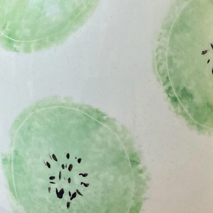 Кружка ручной работы Катя Вебер «Киви», белая, керамика, 400 мл, круглая, фото 3.