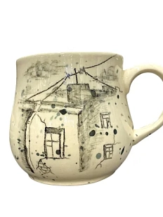 Кружка ручной работы Верба керамика груша «Погода в Питере...», керамика, 350 мл