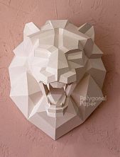 Набор для склейки головы рычащего льва, бежевый