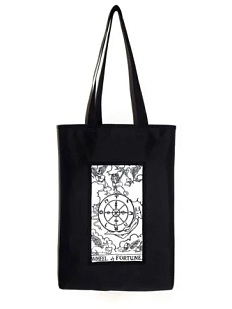 Сумка шоппер Интроверт «Таро. Колесо Фортуны», чёрный