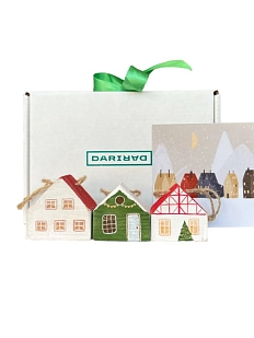 Подарочный набор с ёлочными игрушками из дерева, 3 шт.