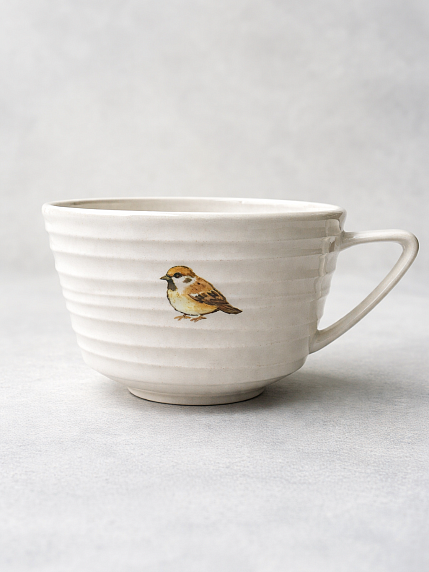 Чашка для чая ручной работы Мадам де Тюль с фигуркой внутри Котик, фарфор, 250 мл, фото 4.