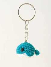 Вязаный брелок DARI DARI «Кит», голубой, 3 см