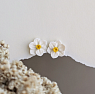 Серьги-гвоздики «Нарциссы», полимерная глина, превью фото 3
