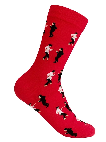 Носки «Криминальное чтиво», р-р 35-40, красные, фото 1.