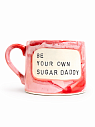 Кружка ручной работы NF ceramics «Be your own sugar daddy», красная, керамика, 500 мл, превью фото 1