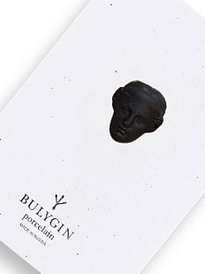 Брошь ручной работы Bulygin «Венера», чёрная, фарфор