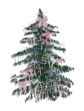 3D Стикер на телефон «Новогодняя ёлка»