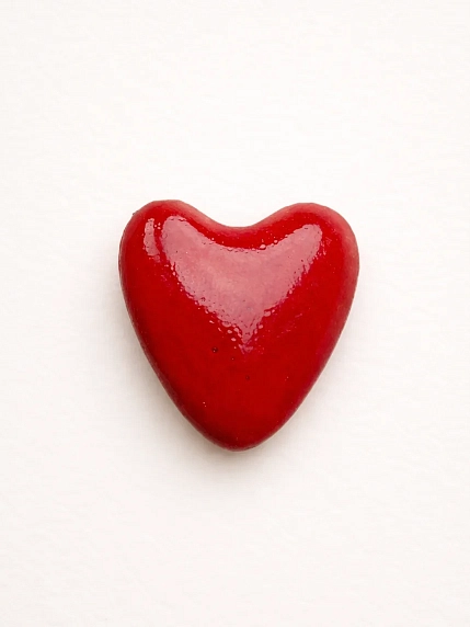 Брошь ручной работы Партала керамика «Сердце красное», фото 1.
