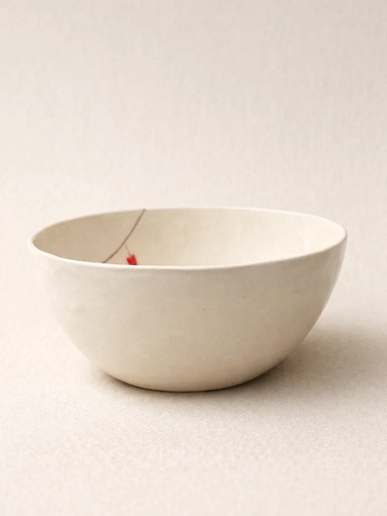 Пиала ручной работы НАДО ЖЕ с росписью «Такса», белая, керамика, 14 см, фото 2.