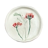 Блюдце для украшений ручной работы Чашки и поцелуи «Красные цветочки», полуфарфор, 7 см, превью фото 1