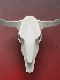 Набор для склейки черепа быка, белый