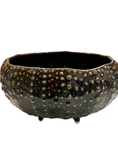 Глубокая тарелка морской ёж ручной работы VELES «Полночь Волшебства», фарфор, 350 мл