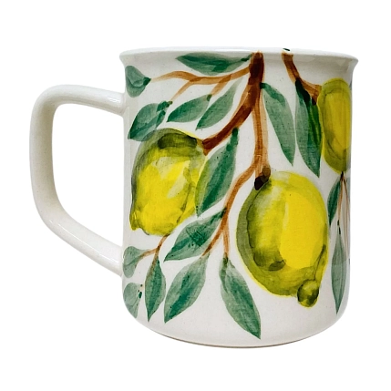 Кружка ручной работы Верба керамика цилиндр «Лимоны», керамика, 450 мл, фото 2.