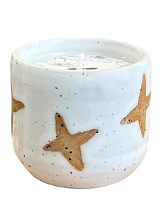 Свеча в стакане ручной работы Ловетанн керамика «Лемонграсс», керамика