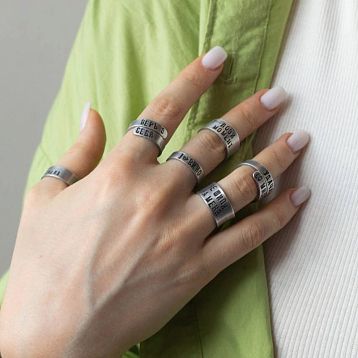 Кольцо металлическое «Любовь» 18/19, фото 4.