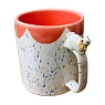 Кружка ручной работы Маковка с фигуркой на ручке «Котик», бело-розовая, 380 мл, цилиндр, превью фото 2