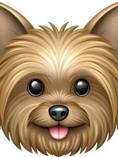 3D Стикер на телефон с собакой, йоркширский терьер, объёмный