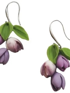 Серьги «Тюльпаны», полимерная глина