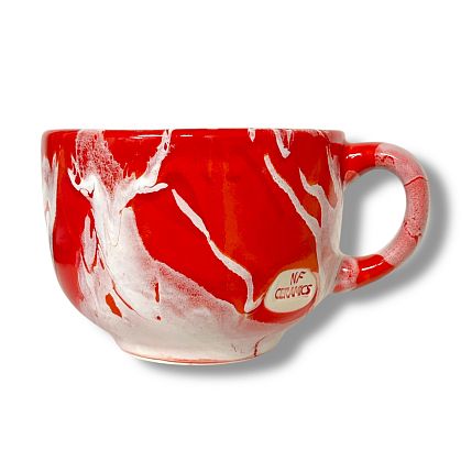 Кружка ручной работы NF ceramics «Королева b**at всего», красная, керамика, 600 мл, фото 3.