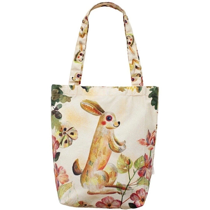 Сумка шоппер Забористый текстиль «Зайка», бежевый, фото 1.