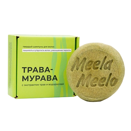 Твердый шампунь Meela Meelo «Трава-мурава», с травянистым ароматом, фото 1.