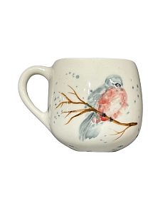 Кружка ручной работы Верба керамика «Снегирь», круглая, керамика, 400 мл