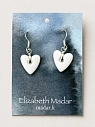 Серьги Elizabeth Madar в форме сердечек с серебряной фурнитурой, керамика, белые, превью фото 1