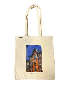 Сумка шоппер с дворами Петербурга «Дом на Лесном проспекте», бежевый