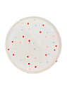 Тарелка ручной работы в разноцветный горошек, белая, керамика, 23 см, превью фото 1